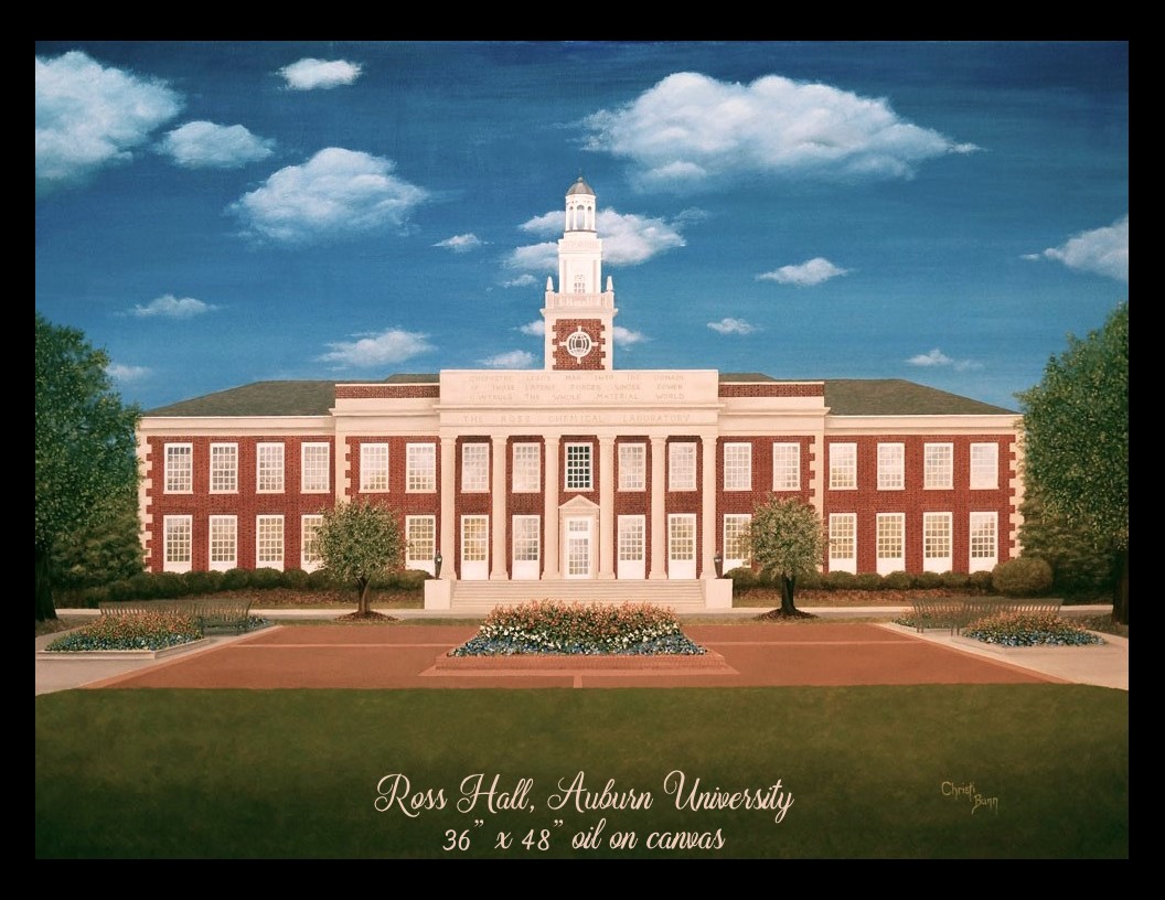 Ross Hall Auburn Univ oil painting