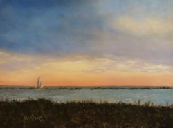 "OBA Sunset at the Pass" - 12 x 16 pastel on Sennelier La Carte