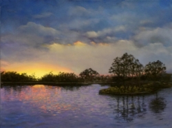 "Dreamport Glow" - 9 x 12 canson velvet black
