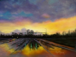 "Lumen Essence" - 9 x 12 soft pastel on black Pastelmat